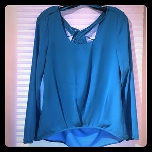 Stunning Low Back w/Details Sheer Vibrant Blouse